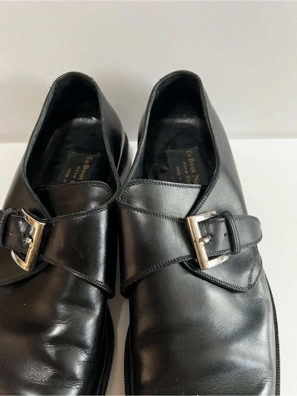 To Boot New York Bower Black Calf Leather Monk Strap Dress Shoes